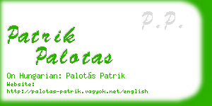 patrik palotas business card